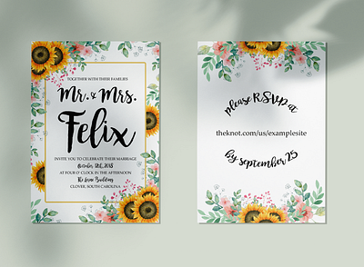 Wedding Invitations design flat floral floral art illustrator indesign minimal photoshop print design wedding wedding card wedding invitation wedding invite