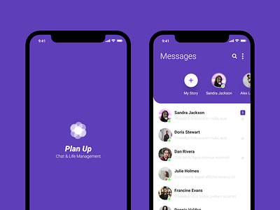 Plan Up Life & Management App adobexd chat app design minimalist ui ux
