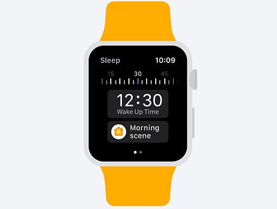 Sleep Tracking App - Smart Button, "Open the curtains" adobe illustrator app apple watch apple watch design branding concept design illustrator mockup sketch sleep sleep app sleep track smart watch tracking ui ux vector watch watchos