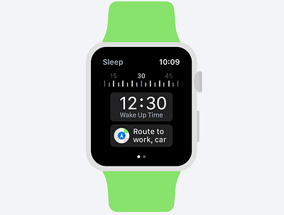 Sleep Tracking App - Smart Button, "Plan a route to work" adobe illustrator app apple watch apple watch design branding concept design illustrator mockup sketch sleep sleep app sleep track smart watch tracking ui ux vector watch watchos