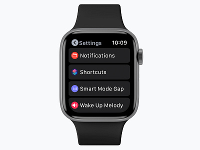 Sleep Tracking App - App settings adobe illustrator app apple watch apple watch design branding concept design illustrator mockup sketch sleep sleep app sleep track smart watch tracking ui ux vector watch watchos