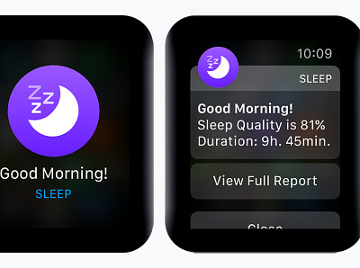 Sleep Tracking App - All notifications adobe illustrator app apple watch apple watch design branding concept design illustrator mockup sketch sleep sleep app sleep track smart watch tracking ui ux vector watch watchos