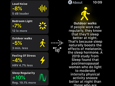 Sleep Tracking App - Factor description adobe illustrator app apple watch apple watch design branding concept design illustrator mockup sketch sleep sleep app sleep track smart watch tracking ui ux vector watch watchos