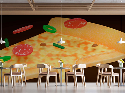 Smirnov’s pizza — Interior 3d blender brand identity branding logo pizza restaurant