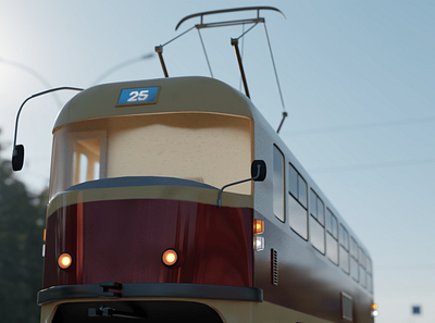 «Trams» App Icon — Render 3d app icon blender logo trams transport