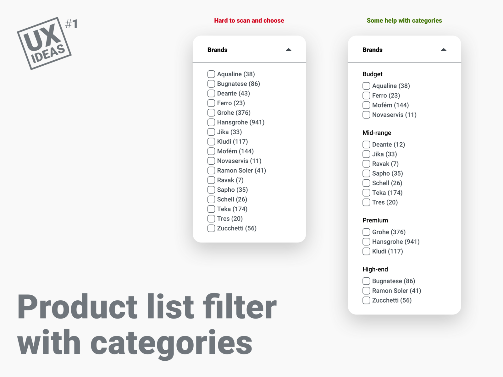 Product list filter with categories by Kristóf Munkácsi on Dribbble