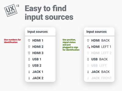 Easy to find input sources input sources tv ux design