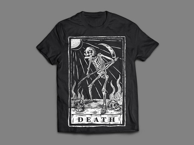 death tarot tshirt art death design illustration mockup skeleton tarot tarot card tattoo tshirt tshirtdesign