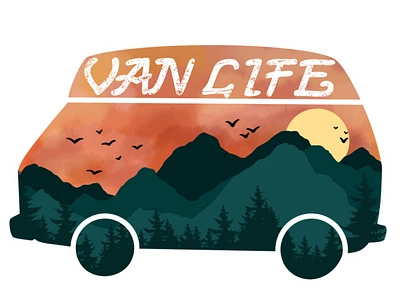 Vanlife art design explore graphicdesign illustration sticker travel vanlife