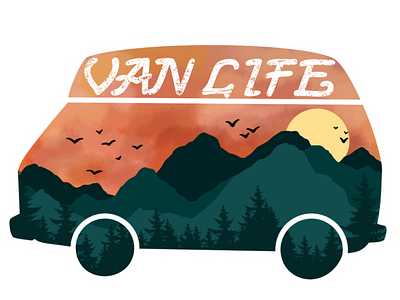 Vanlife art design explore graphicdesign illustration sticker travel vanlife