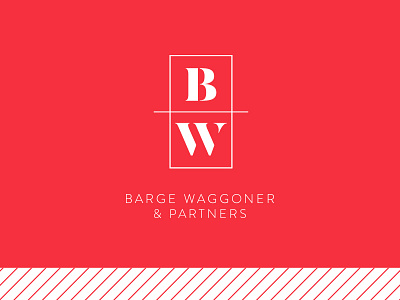 Barge Waggoner Identity Concept logo serif stencil thin line vector