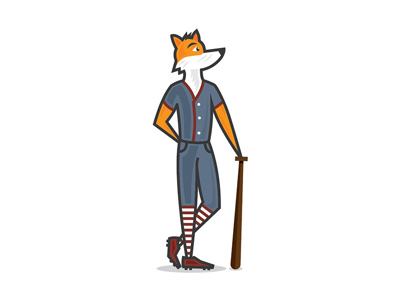 Baseball Fox Full Color by Drew Beamer on Dribbble
