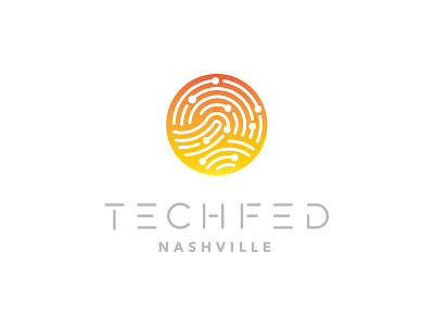 Techfed Nashville Concept 2 fingerprint gradient technology typography