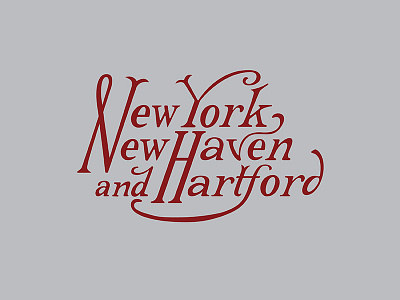 New York, New Haven and Hartford hartford new haven new york trains typography vector vintage