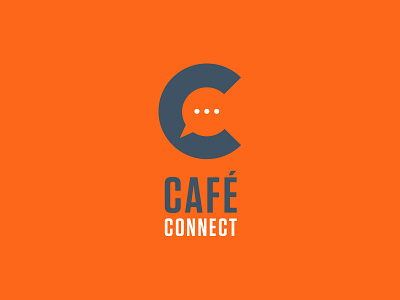 Café Connect Logo concept cafe logo orange speach bubble vector