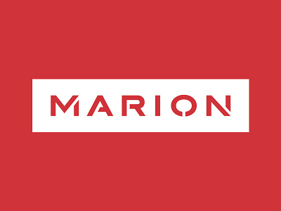 Marion Tool Company Logo aerospace marion red sans serif stencil technical type logo