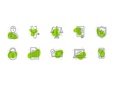 Icon Set abstract shape icon law medical money monoline sparkle technology