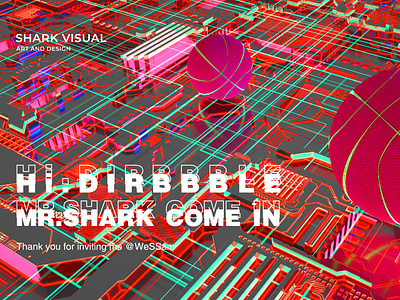 Hi,dribbble First Show 3d art c4d 平面设计， 插图 设计