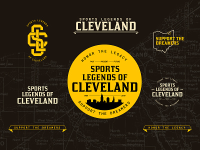 Sports Legends of Cleveland Brand Identity athletics brand identity branding cleveland history logo logo stystem sports sports history