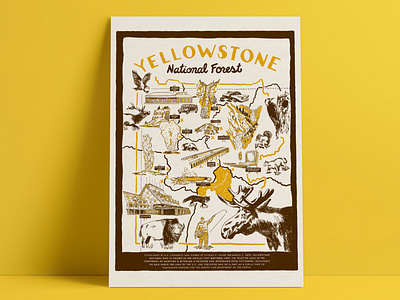 Yellowstone Poster illustration national parks poster poster design texture yellowstone