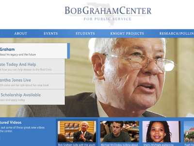University Of Florida - Bob Graham Center bsidestudios.com full screen slider layout uf updated design website