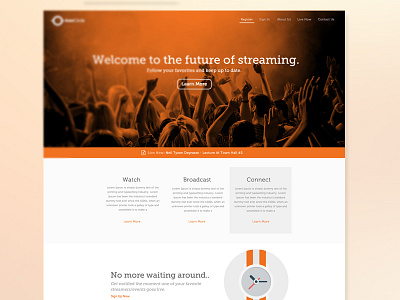 Streaming/Video Homepage home homepage landing page orange streaming video web design