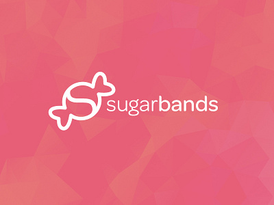 SugarBands Logo branding candy logo mark pink sugar