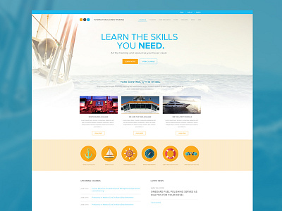 Yacht School Site Redesign homepage icons responsive website yacht