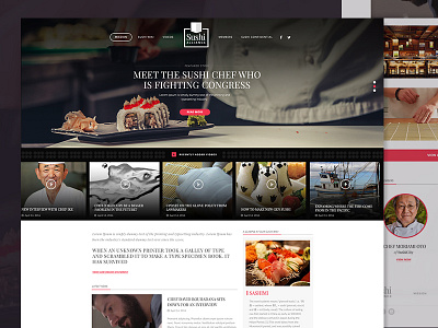 Sushi Alliance Homepage Mock Up blog design food homepage landing page magazine layout sushi web site