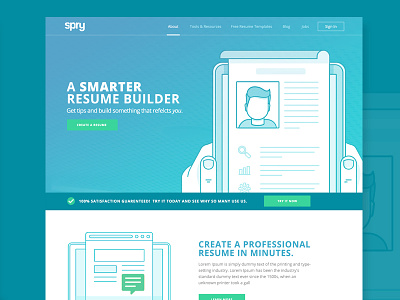 Resume Builder Home Page Concept