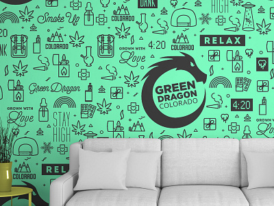 Green Dragon Concept Pattern colorado green marijuana pattern
