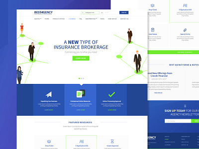 Life Insurance Brokerage Site clean design friendly homepage landing page marketing page modern website