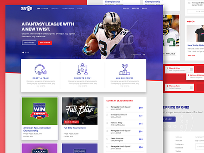 Fantasy Football Concept contest fantasy football homepage landing page league marketing sports website