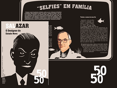 Salazar 50/50 - Design Editorial design editorial illustration magazine vector