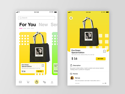 App Design for totebag store desain desain aplikasi merek ui uidesign uiux