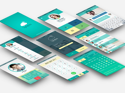 Synapsys App. Internal screens app app design app intro cloud communication graphic design management tool turquoise ui ui design visual design