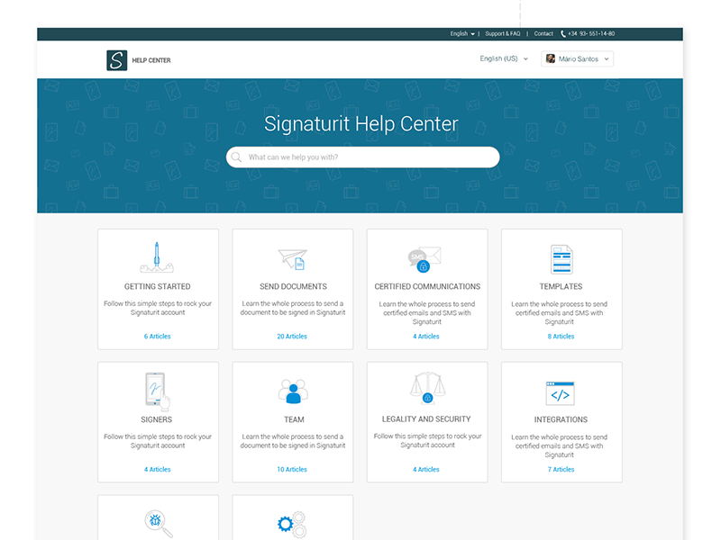 Signaturit Help  Center by Ibelis Garz n on Dribbble