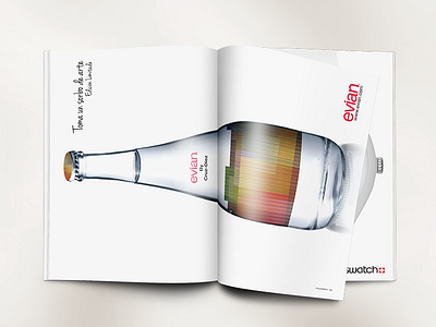 Magazine advertising for Evian ads advertising art bottle design editorial editorial design evian magazine venezuela water