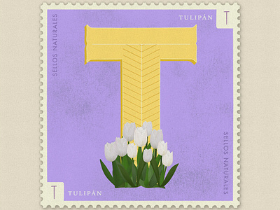 Letter T · Tulipán · #36daysoftype #SellosNaturales