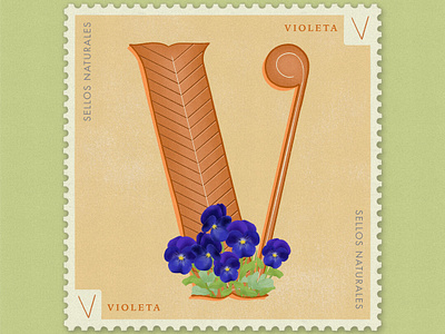 Letter V · Violetas · #36daysoftype #SellosNaturales