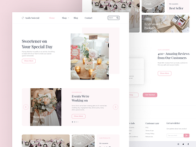 Wedding Souvenir Website - Landing Page feminimetheme figma figmadesign landingpage uiux uiuxdesign webdesign weddinglandingpage weddingwebsite