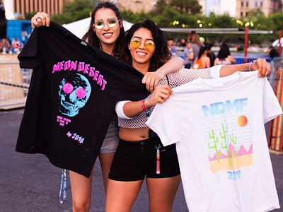 Neon Desert Music Festival 2018 Merchandise design illustration merchandise