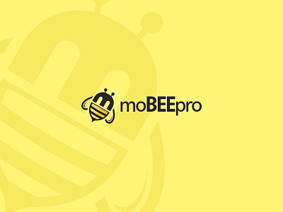 Mobeepro bee branding logo