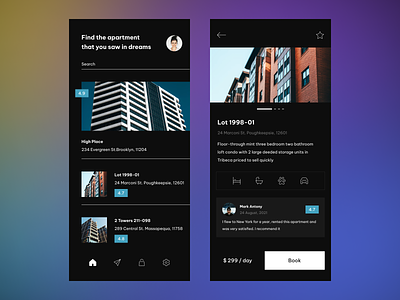 Apartment Search App apartment app design home interface mobile rent search