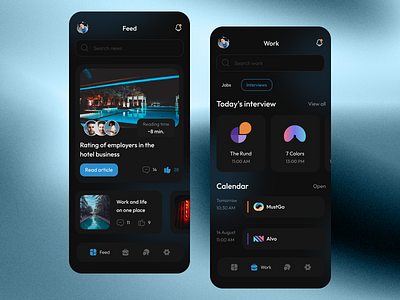 Job Search App android dark theme interface ios job mobile search ui work