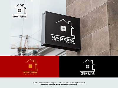 Logo for Nadzifa Home Decor branding decoration design graphic design home home decor house logo nadzifa vector