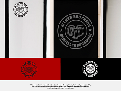 Logo Concept for Bitner Brothers Barreled Bourbons beer bitner bourbons branding classic drink drunk graphic design illustration logo open shop