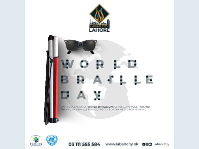 World Braille Day app screen design branding design graphic design logo post social media
