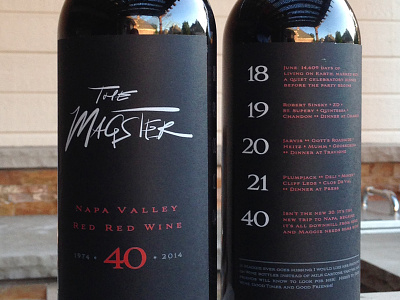 Magster Finished Bottle black bottle label logo napa red wine