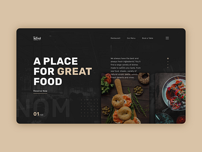 Restaurant Website branding concept dark mode dark theme dark ui design flat food minimal restaurant ux uxui web web design website